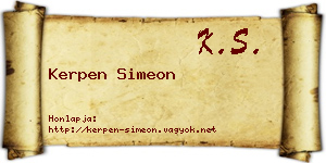 Kerpen Simeon névjegykártya